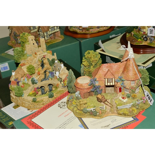 701 - TWO BOXED LILLIPUT LANE SCULPTURES, to include limited edition 'Harvest Home' L2102, No 187/4950, wi... 