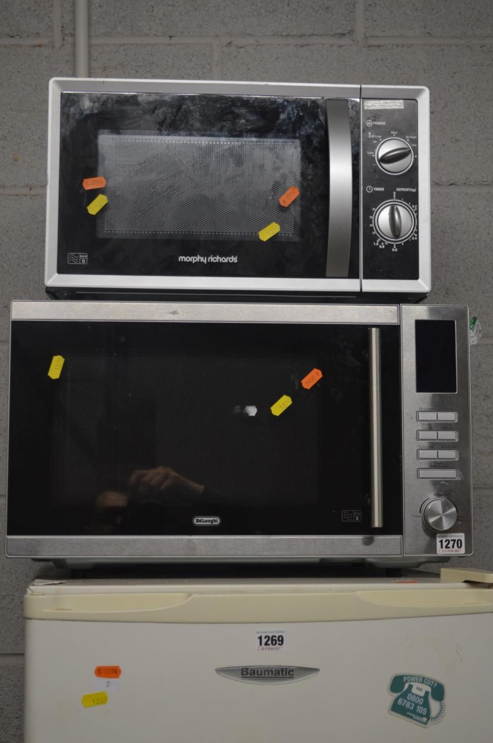 A DELONGHI MICROWAVE together with a Morphy Richards microwave 2