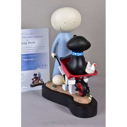 396 - DOUG HYDE (BRITISH 1972) 'DAISY  TRAIL' a limited edition cold cast porcelain sculpture of a figure ... 