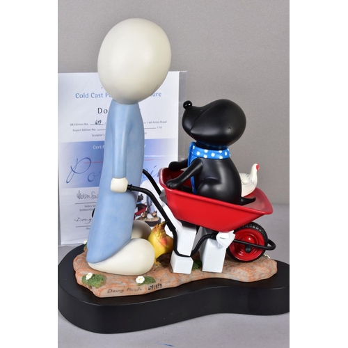 396 - DOUG HYDE (BRITISH 1972) 'DAISY  TRAIL' a limited edition cold cast porcelain sculpture of a figure ... 