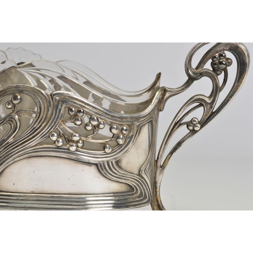 102 - A WMF SILVER PLATED TWIN HANDLED BOWL, model No.352, the sinuous open scrolling handles formed of te... 