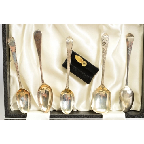 109 - A PARCEL OF GEORGIAN AND LATER FLATWARE, including a set of six Victorian Fiddle pattern teaspoons, ... 