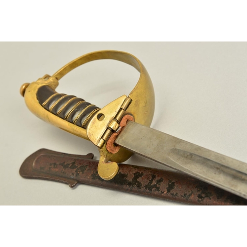 137 - A 20TH CENTURY PATTERN INFANTRY SWORD, with both the blade and handguard marked with peculiar almost... 