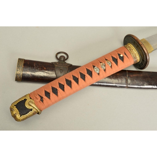 151 - A WWII ERA IMPERIAL JAPANESE FORCES NAVAL OFFICERS SHORT SWORD, (type 97 KAI-GUNTO), c.1937-1945, bl... 