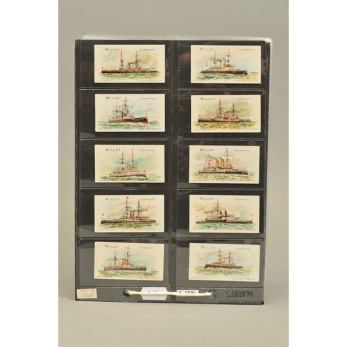 182 - TWO SETS OF CIGARETTE CARDS, a complete set of Will's 'Ships' 1896 (Will's on Front), excellent cond... 