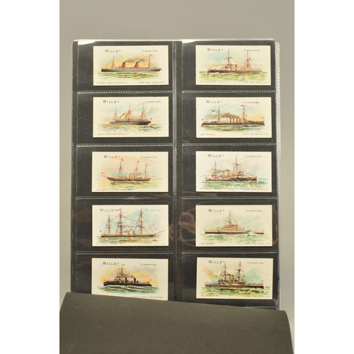 182 - TWO SETS OF CIGARETTE CARDS, a complete set of Will's 'Ships' 1896 (Will's on Front), excellent cond... 