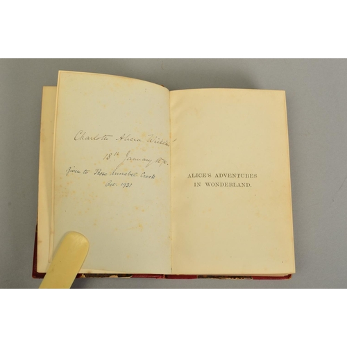 206 - CAROL, LEWIS, 'Alice's Adventures in Wonderland', twentieth thousand, (1870), bound with 'Through Th... 