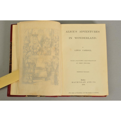 206 - CAROL, LEWIS, 'Alice's Adventures in Wonderland', twentieth thousand, (1870), bound with 'Through Th... 