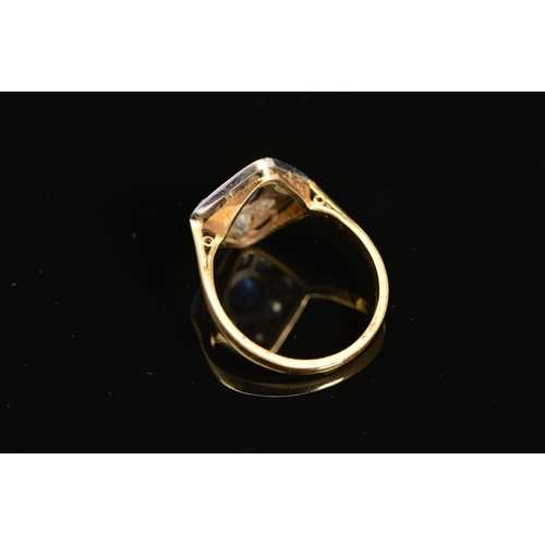 38 - A MID 20TH CENTURY SAPPHIRE AND DIAMOND RING, the central oval sapphire within a surround of eight o... 