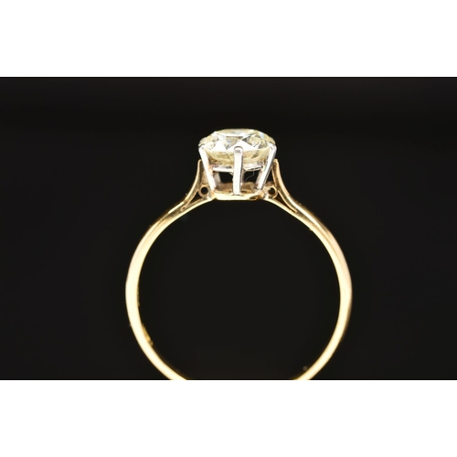 4 - A MODERN SINGLE STONE DIAMOND RING, estimated modern round brilliant cut diamond weight 1.50ct, colo... 