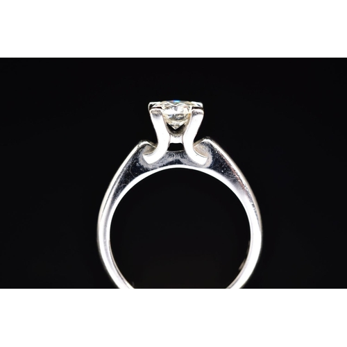 43 - A MODERN SINGLE STONE DIAMOND RING, estimated modern round brilliant cut weight 0.73ct, colour asses... 