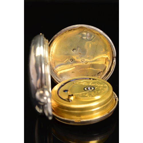 60 - A GEORGE III SILVER FULL HUNTER POCKET WATCH BY BARWISE & SONS, LONDON, fusee movement, duplex escap... 