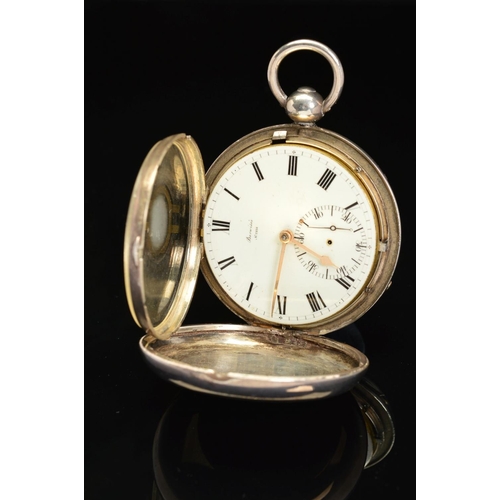 60 - A GEORGE III SILVER FULL HUNTER POCKET WATCH BY BARWISE & SONS, LONDON, fusee movement, duplex escap... 