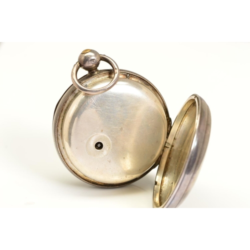 62 - A SILVER OPEN FACED POCKET WATCH, the enamel dial named Geo. Graham London No.5170, movement with sq... 