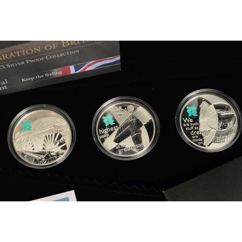 73 - ROYAL MINT CELEBRATION OF BRITAIN SILVER PROOF PART SETS, to include a tenth ounce 2010 boxed silver... 