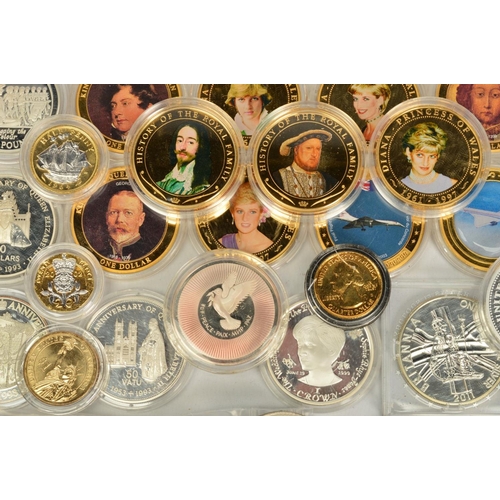 74 - A SHOEBOX OF MIXED COINAGE, to include silver proof coins and medals United Nations Peace 1974, Gibr... 