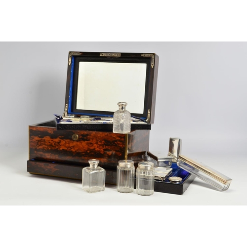 90 - A LATE VICTORIAN COROMANDEL DRESSING CASE, of rectangular form, gilt metal edges and escutcheon, the... 