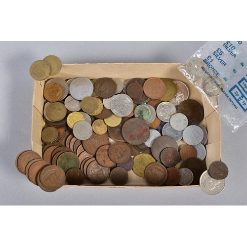 265 - A SMALL BOX OF WORLD COINS