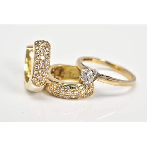31 - TWO ITEMS OF JEWELLERY, to include a 9ct gold diamond single stone ring, estimated modern round bril... 