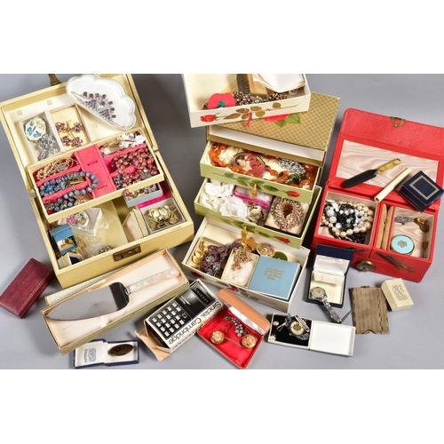 316 - A LARGE BOX OF COSTUME JEWELLERY, to include a Jewlcaraft matching necklace and earring set, various... 