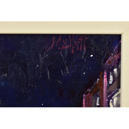 411 - TIMMY MALLETT (BRITISH CONTEMPORARY) 'HARRODS AT NIGHT', a London cityscape, signed top right, acryl... 