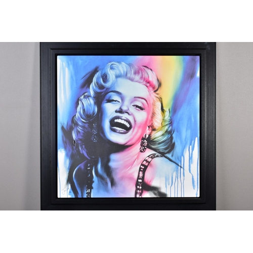 427 - JEN ALLEN (BRITISH) 'THE SHOWGIRL', a limited edition print on canvas of Marilyn Monroe 54/195, sign... 