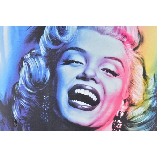 427 - JEN ALLEN (BRITISH) 'THE SHOWGIRL', a limited edition print on canvas of Marilyn Monroe 54/195, sign... 