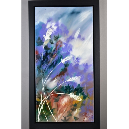 429 - JULIE ANN SCOTT (BRITISH CONTEMPORARY) 'MORNING HUSH II', abstract wild flowers, signed bottom right... 