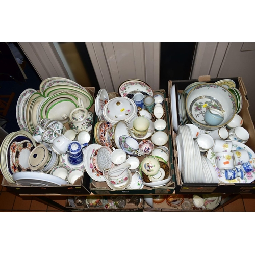 448 - THREE BOXES CERAMICS, to include early 19th century teawares, Royal Crown Derby, Davenport, Royal Wo... 