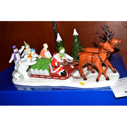 454 - A BOXED LARGE LIMITED EDITION COALPORT THE SNOWMAN CHARACTER FIGURE GROUP, 'Father Christmas and The... 