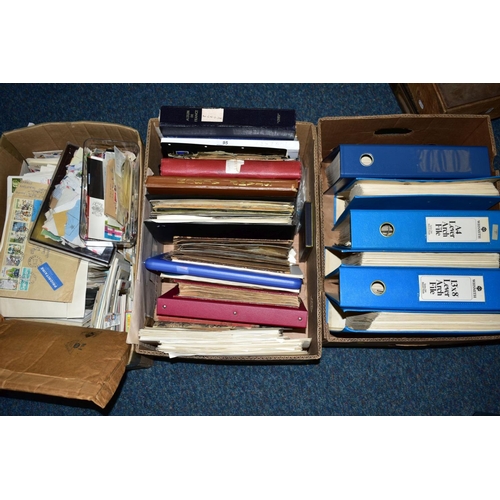 475 - THREE LARGE BOXES WITH UNTIDY STAMP COLLECTION including Worldwide covers (china noted), stamps in p... 