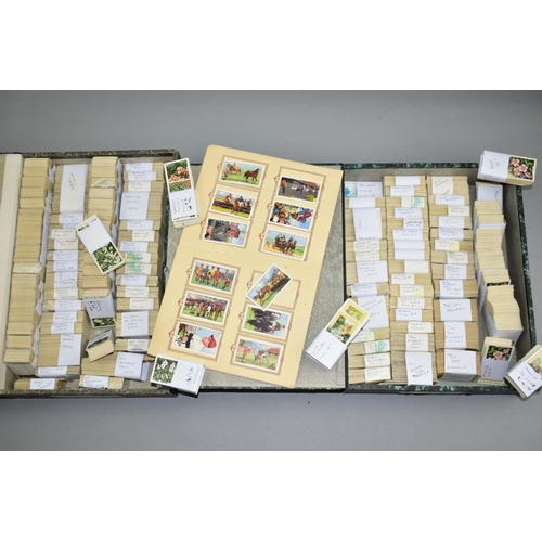 497 - A LARGE COLLECTION OF SEVERAL THOUSANDS OF GALLAGHER CIGARETTE CARDS in two lock spring boxes and co... 