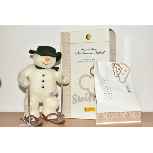 750 - A BOXED STEIFF RAYMOND BRIGGS 'THE SNOWMAN SKIING' SOFT TOY, Limited Edition exclusive to The Guild ... 