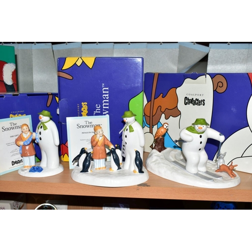 771 - THREE BOXED COALPORT SPECIALIST GIFT RETAILERS THE SNOWMAN CHARACTER FIGURES, 'Penguin Pals' exclusi... 