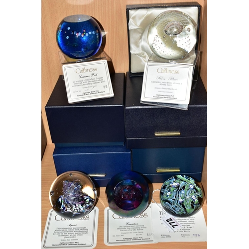 772 - THREE BOXED CAITHNESS LIMITED EDITION PAPERWEIGHTS, 'The Glassmaker' No 729/1000( with each one havi... 