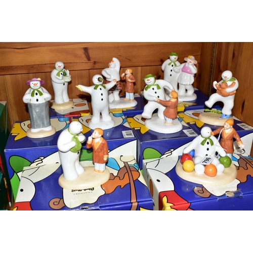 796 - NINE BOXED COALPORT THE SNOWMAN CHARACTER FIGURES, 'Soft Landing' (First Edition), 'Dancing with Ted... 