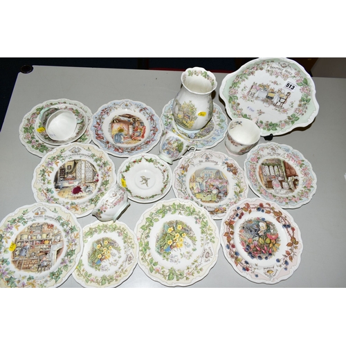 513 - ROYAL DOULTON 'BRAMBLY' comprising bread and butter plate, and sugar bowl 'The Picnic' vase and plat... 