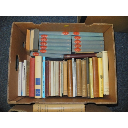 506 - SIX BOXES OF BOOKS, of various subjects to include Folio Society 'The Rime of the Ancient Mariner ..... 