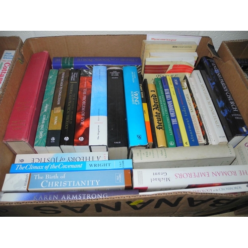 587 - NINE BOXES OF BOOKS, of various subjects, 'History of Technology', five volumes, religious studies e... 