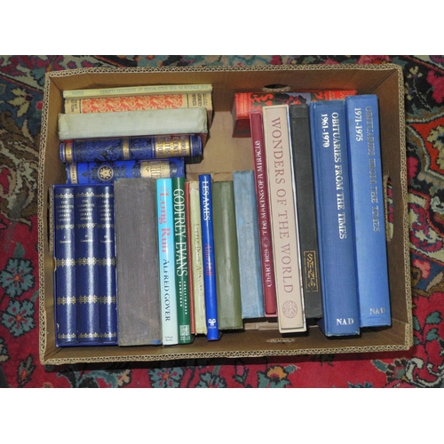 592 - FIVE BOXES OF BOOKS, to include Folio Society 'Wonders of the World', 'The Greek Myths I & II', 'ven... 