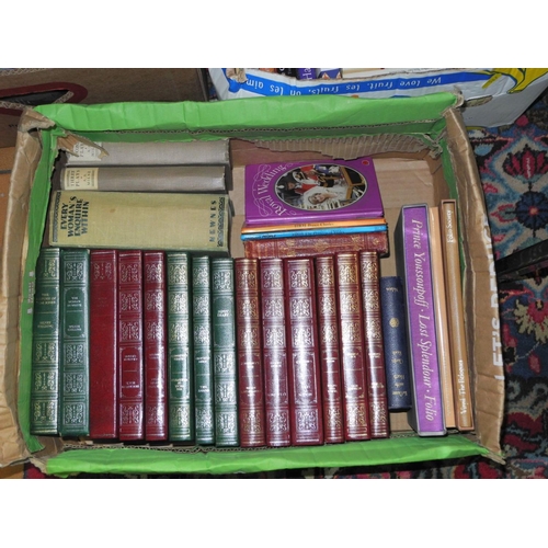 592 - FIVE BOXES OF BOOKS, to include Folio Society 'Wonders of the World', 'The Greek Myths I & II', 'ven... 