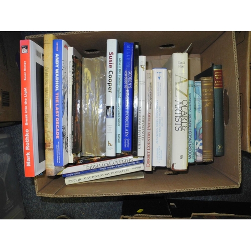 507 - EIGHT BOXES OF BOOKS RELATING TO ART AND ANTIQUE COLLECTING etc