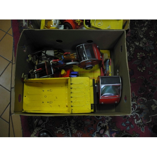 543 - A QUANTITY OF ASSORTED PRESSED STEEL AND OTHER TOYS, to include Tri-ang Rocker Dumper, Marx Truck Mo... 