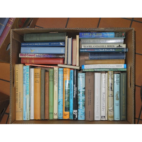 578 - FIVE BOXES OF BOOKS, relating to mostly Birds, Wild flowers, etc