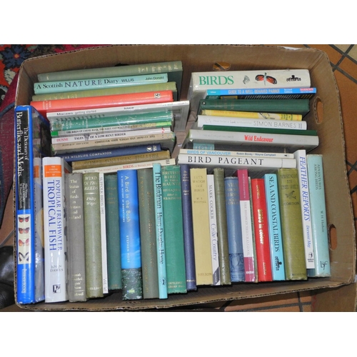 578 - FIVE BOXES OF BOOKS, relating to mostly Birds, Wild flowers, etc