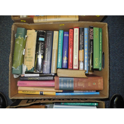 506 - SIX BOXES OF BOOKS, of various subjects to include Folio Society 'The Rime of the Ancient Mariner ..... 