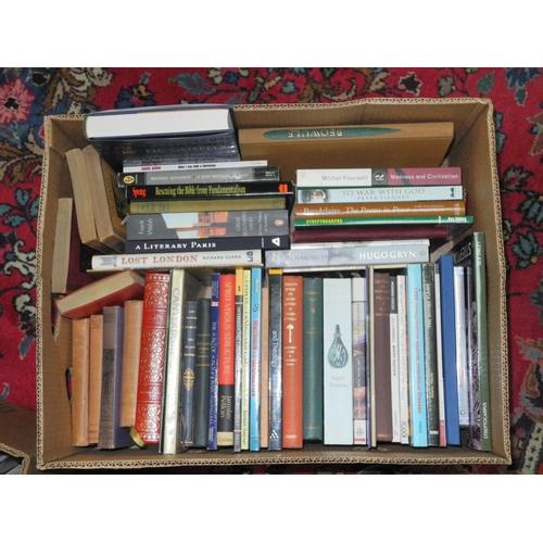 587 - NINE BOXES OF BOOKS, of various subjects, 'History of Technology', five volumes, religious studies e... 