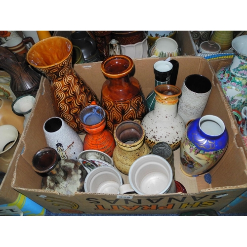 939 - SIX BOXES OF CERAMICS etc to include Studio Pottery, Sylvac vase No 1149, Scheurich 670-20 vase, lam... 