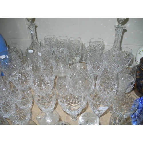 957 - A COLLECTION WEBB CORBETT GLASSWARE, to include hock glasses, wine glasses, sherry glasses, champagn... 