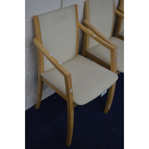 1379 - A SET OF FOUR SCOVBY BEECH ARMCHAIRS